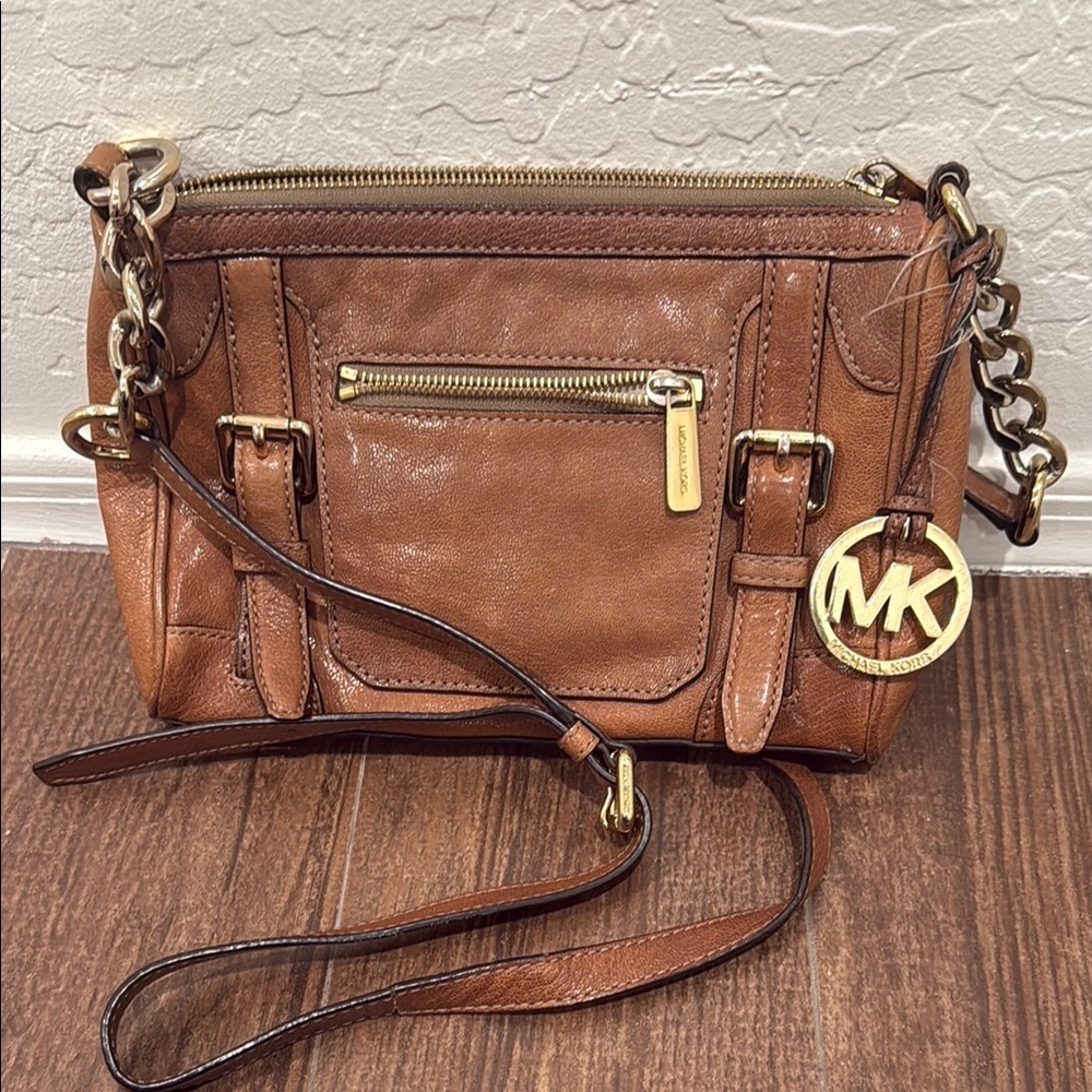 Michael Kors Brown Leather Crossbody Bag